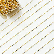 V289TT. 14k Gold Filled Chain and 3 Sterling Silver Beads in Between
